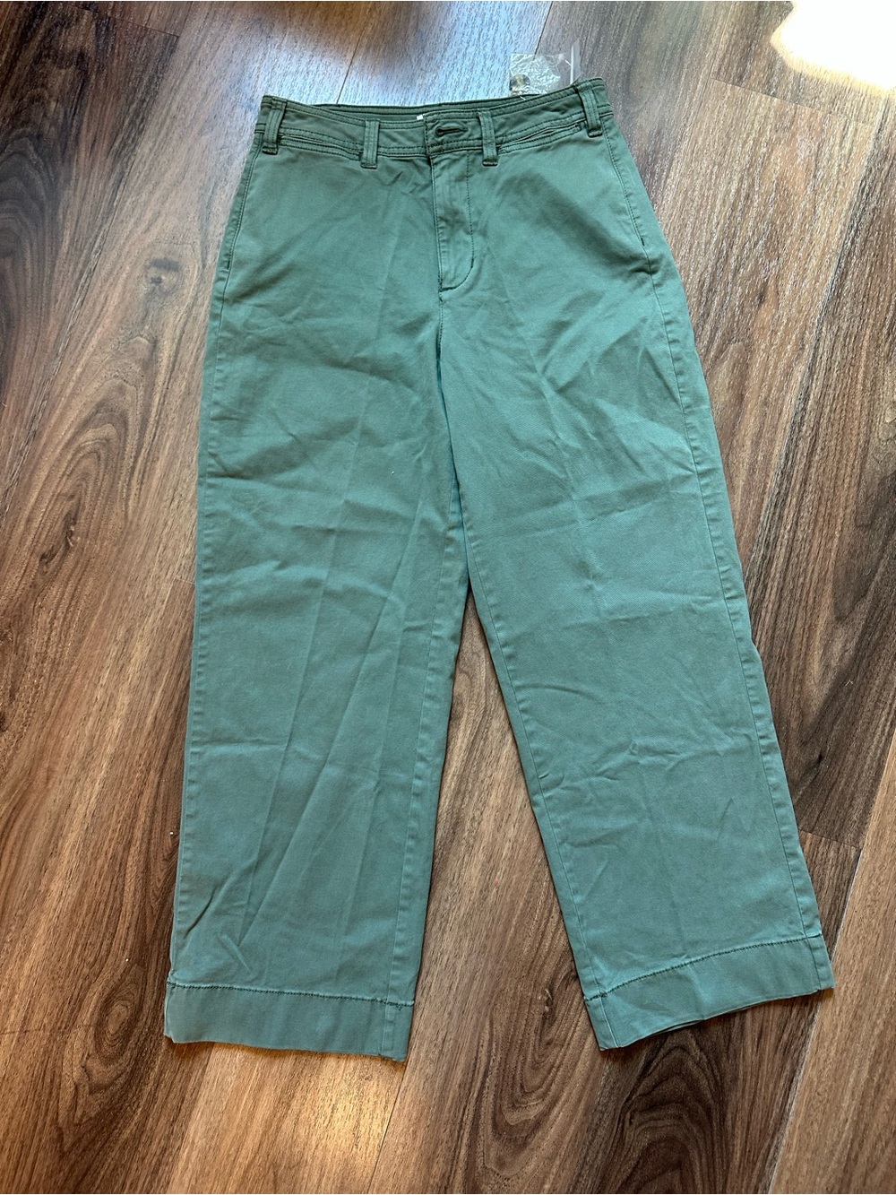 Sonoma Sage Green Wide-Leg Cropped Chinos